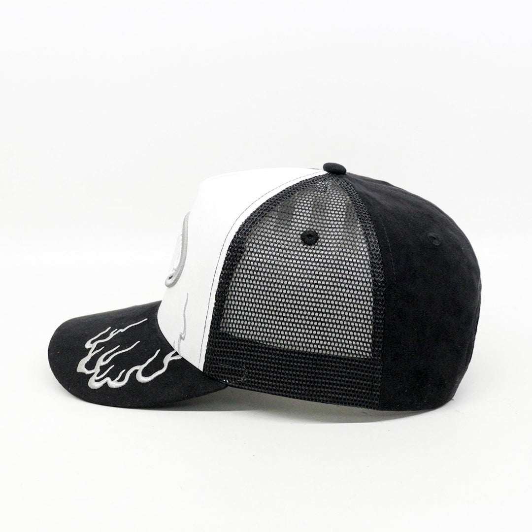 Flame Suede Trucker - White